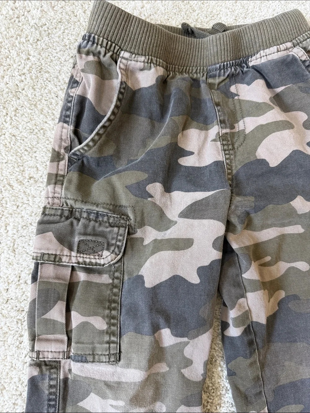 Boys' Camo Cargo pull-on, straight leg pants (size 5t)